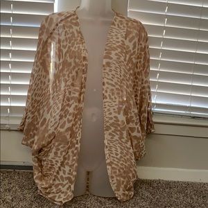 Charming Charlie Sheer Leopard Print Kimono